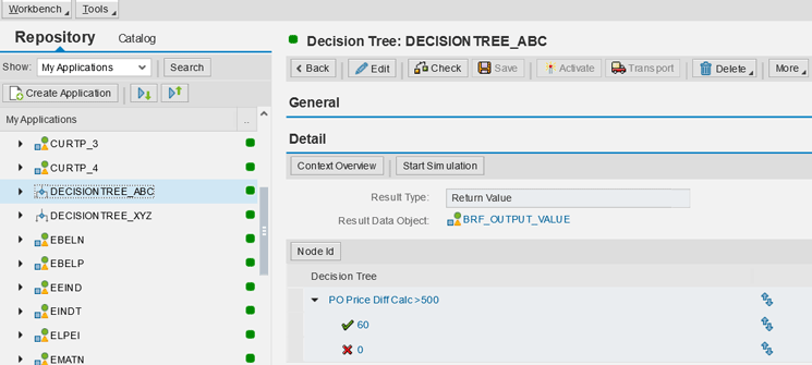 Figure 6 — Create a decision tree for a formula expression result of >500