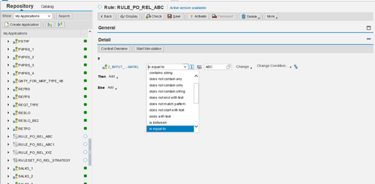 Figure 13 — Define the condition that will execute the rule